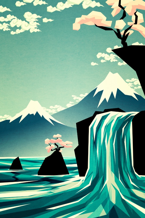 Waterfall Blossom Dream by Yetiland